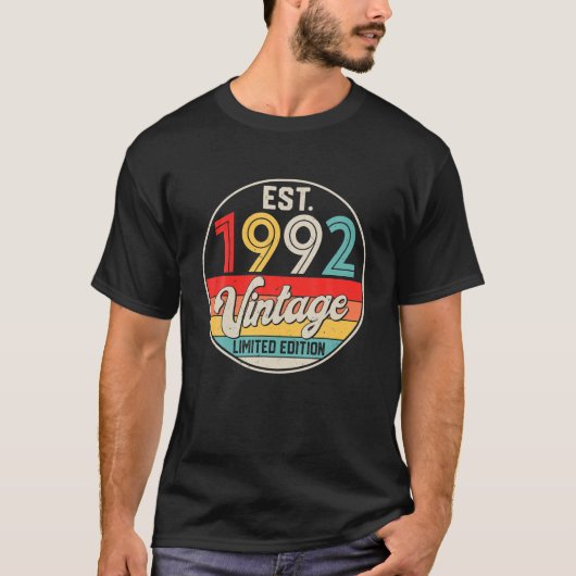 Bday 30歳ヴィンテージ1992限定版30th tシャツ (正面)