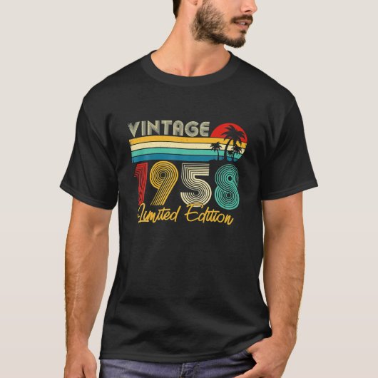 Bday 64歳ヴィンテージ1958限定版64th tシャツ (正面)