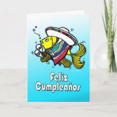 bday FELIZ CUMPLEAÑOSのスペインのでおもしろいなメキシコ魚 カード (正面)