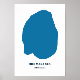 Bde Maka Ska – ミネアポリスヴィンテージの地図 ポスター