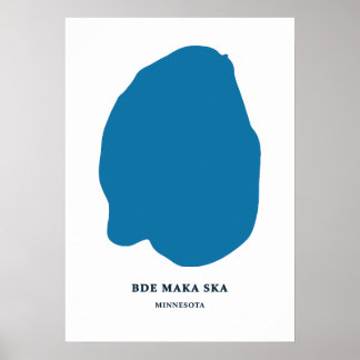 Bde Maka Ska – ミネアポリスヴィンテージの地図 ポスター