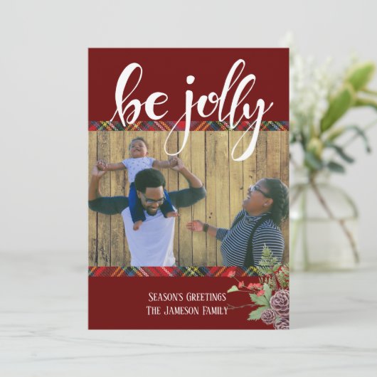 BeすてきタータンチェックPlaid Seasonsグリーティングフォト シーズンカード (スタンド正面)