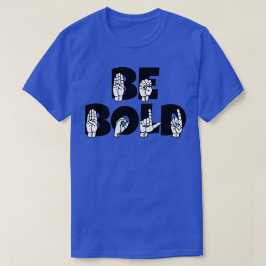 BEはっきりした文字とSign言語の白黒のde Tシャツ (デザイン正面)