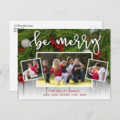 Beエバメリーーグリーンスリーフォトホリディポストカード ポストカード (正面/裏面)