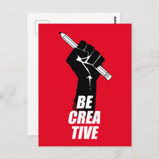 Beクリエイティブ – アーティストが拳を上げる ポストカード (正面/裏面)