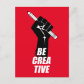 Beクリエイティブ – アーティストが拳を上げる ポストカード (正面)