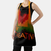 "Beクリエイティブ"ブラックオレンジシェードグリーンデザイン エプロン (インサイチュ)