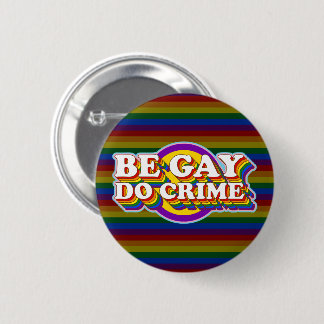 Beゲイドスクウェア – LGBTQIA+レインボーフラッグタイポグラフィ 缶バッジ