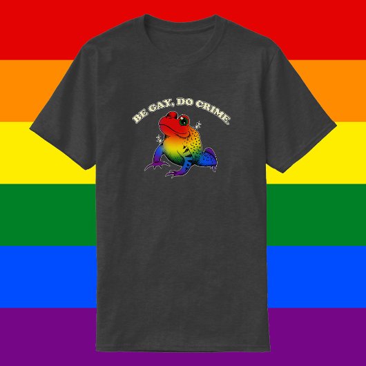 Beゲイド犯罪 – LGBTレインボーカエルヴィンテージミーム Tシャツ