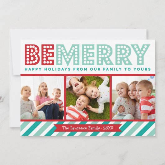Beファミメリーリアフォトコラージホリデーカード シーズンカード (正面)