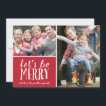 Beメリー | 休日の写真カード シーズンカード<br><div class="desc">この赤と白2枚の写真のホリデーカードは、かわいいタイポグラフィデザインと書のレタリングのあいさつメリーつ「Let's beお洒落」を備えている。</div>