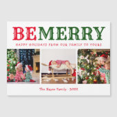 Beメリー | 3フォトコラージュ磁気クリスマスカード (正面)