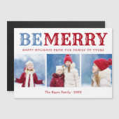 Beメリー | 3フォトコラージュ磁気クリスマスカード (正面/裏面)