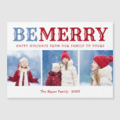 Beメリー | 3フォトコラージュ磁気クリスマスカード (正面)