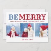 Beメリー | 3フォトコラージュ編集可能カラーフラット シーズンカード (正面)