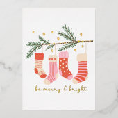 Beメリー and Bright Red & White Christmas 箔シーズンカード (正面)