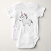 Beユニーク |自分で |メタファーUnicorn/Horse ベビーボディスーツ (裏面)