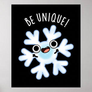 Beユニーク Snowflake Pun Dark BG ポスター