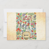 Beヴィンテージすてきフローラと鳥の家族のフォトカード シーズンカード (裏面)