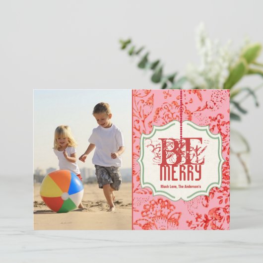 Beヴィンテージメリーフローラプリント家族写真 シーズンカード (スタンド正面)