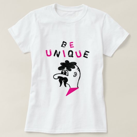 Be文字ユニークTシャツDifferentMustache Menおもしろい Tシャツ (デザイン正面)