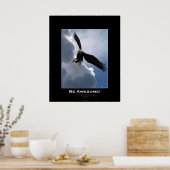 BE素晴らし Bald飛んでいる Eagleポスタやる気を起こさせるー ポスター (キッチン)