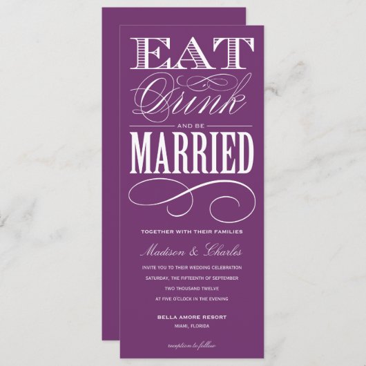 & BE結婚した|結婚式招待状スタイル2 招待状 (正面/裏面)