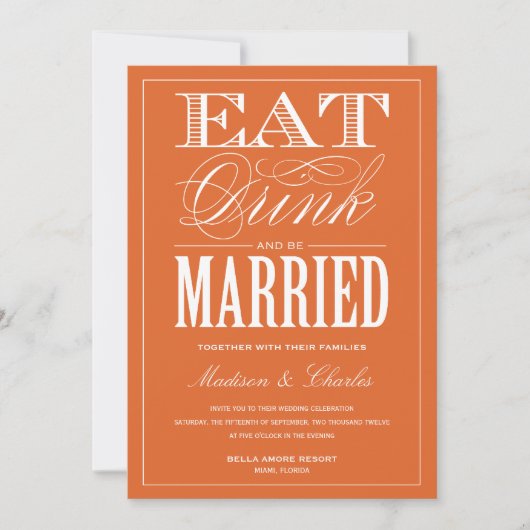 & BE結婚した|結婚式招待状 招待状 (正面)