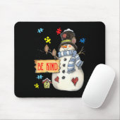 Be親切な雪だるまパズル自閉症意識おもしろい家族 マウスパッド (マウス)