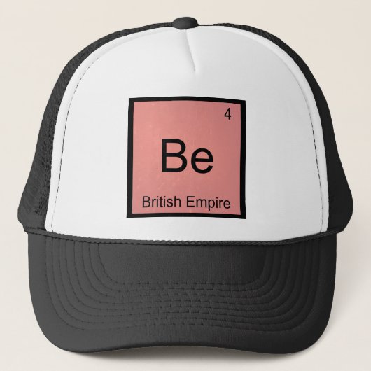 Be - イギリス帝国 おもしろ 化学 元素記号 キャップ (正面)