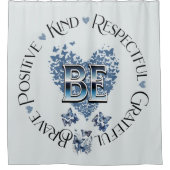 "BE" インスパイア感動的やる気を起こさせる シャワーカーテン (正面)