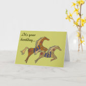 BE – ギャロピンウマ誕生日カード カード (黄色い花)