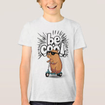 "Be"クールスクーターCapybara Kids T-Shirt