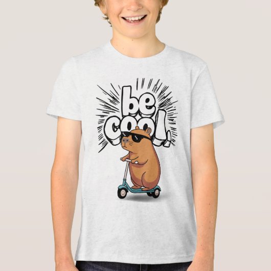 "Be"クールスクーターCapybara Kids T-Shirt トライブレンドＴシャツ (正面)