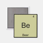 Be – ビールおもしろい化学要素シンボルTシャツ マグネット (正面/裏面)