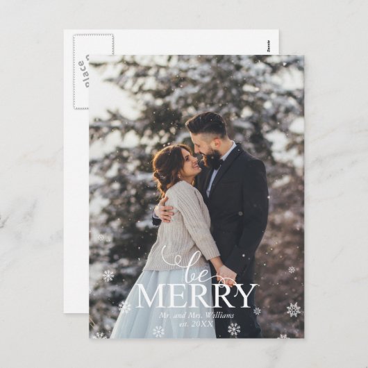 「Be」メリータイポグラフィエレガント写真 シーズンポストカード (正面/裏面)