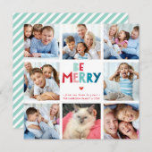 BE メリー 8モダン数々のフォトインスタグラム正方形 シーズンカード (正面/裏面)