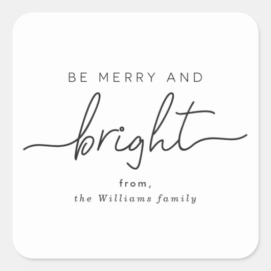 Be メリー and Bright Giftラベル スクエアシール (正面)