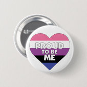 Be 誇りを持った Me genderfluidプライドフラグハート 缶バッジ (正面&裏面)