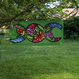 "Be"賛美トリプルムーン開花 横断幕