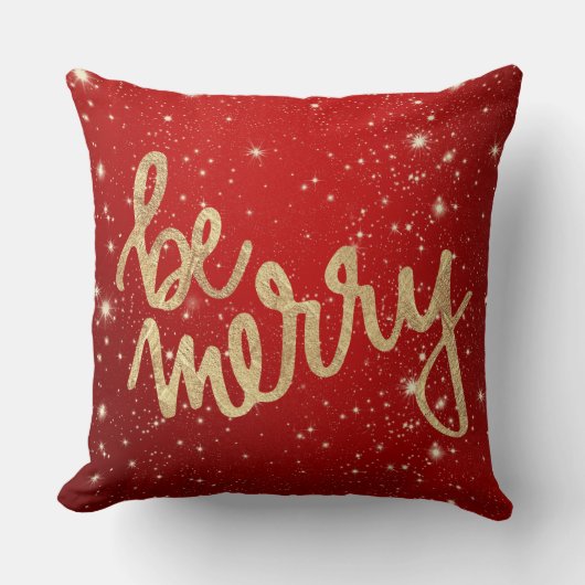 Be – 赤メリーと金ゴールド – クリスマス クッション (正面)