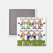 BE 違うおもしろいファンキー牛 マグネット (正面/裏面)