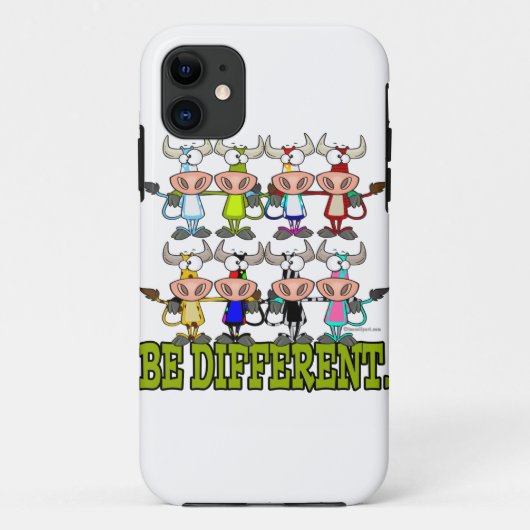 BE 違うおもしろいファンキー牛 Case-Mate iPhoneケース (裏面)