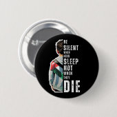 BE 静か 缶バッジ (正面&裏面)