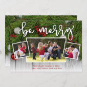 Be 3メリーフォトエバーグリーンホリデーカード シーズンカード (正面/裏面)