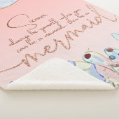 "Be a パーソナライズされた Mermaid"パステルグリッター シェルパブランケット (3/4)