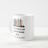 Be a Book Dragon Mugブックラバーギフト コーヒーマグカップ (正面左)