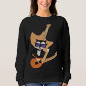 Be a Cat That is Cool Playing Guitar Abstract スウェットシャツ (正面)