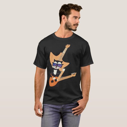 Be a Cat That is Cool Playing Guitar Abstract Tシャツ (正面フル)