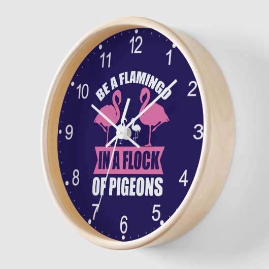 Be A Flamingo In A Flock Of Pigeons-18716 壁時計 (傾斜)